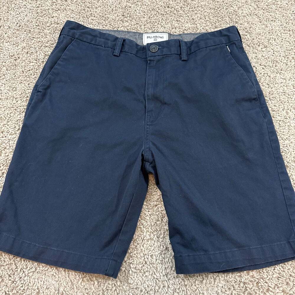 Billabong Navy Hybrid Chino Shorts Mens 32 Stretch Surf Casual Golf EUC